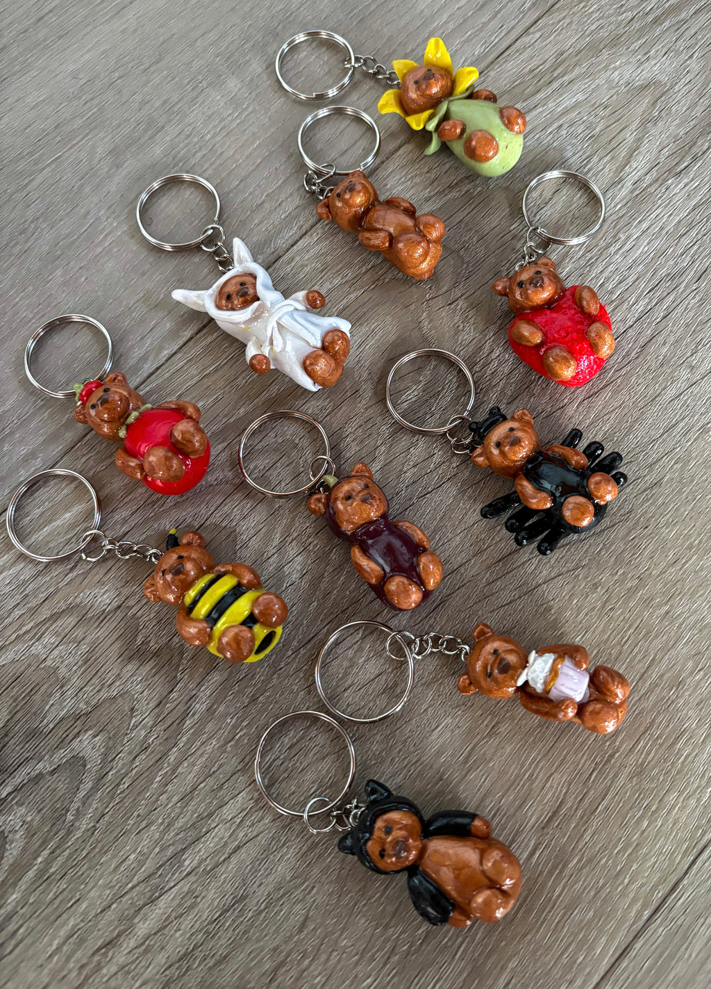 Bathrobe bear Jellycat inspired keyring