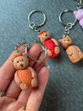 Textured pumpkin bartholomew bear Jellycat inspired keyring