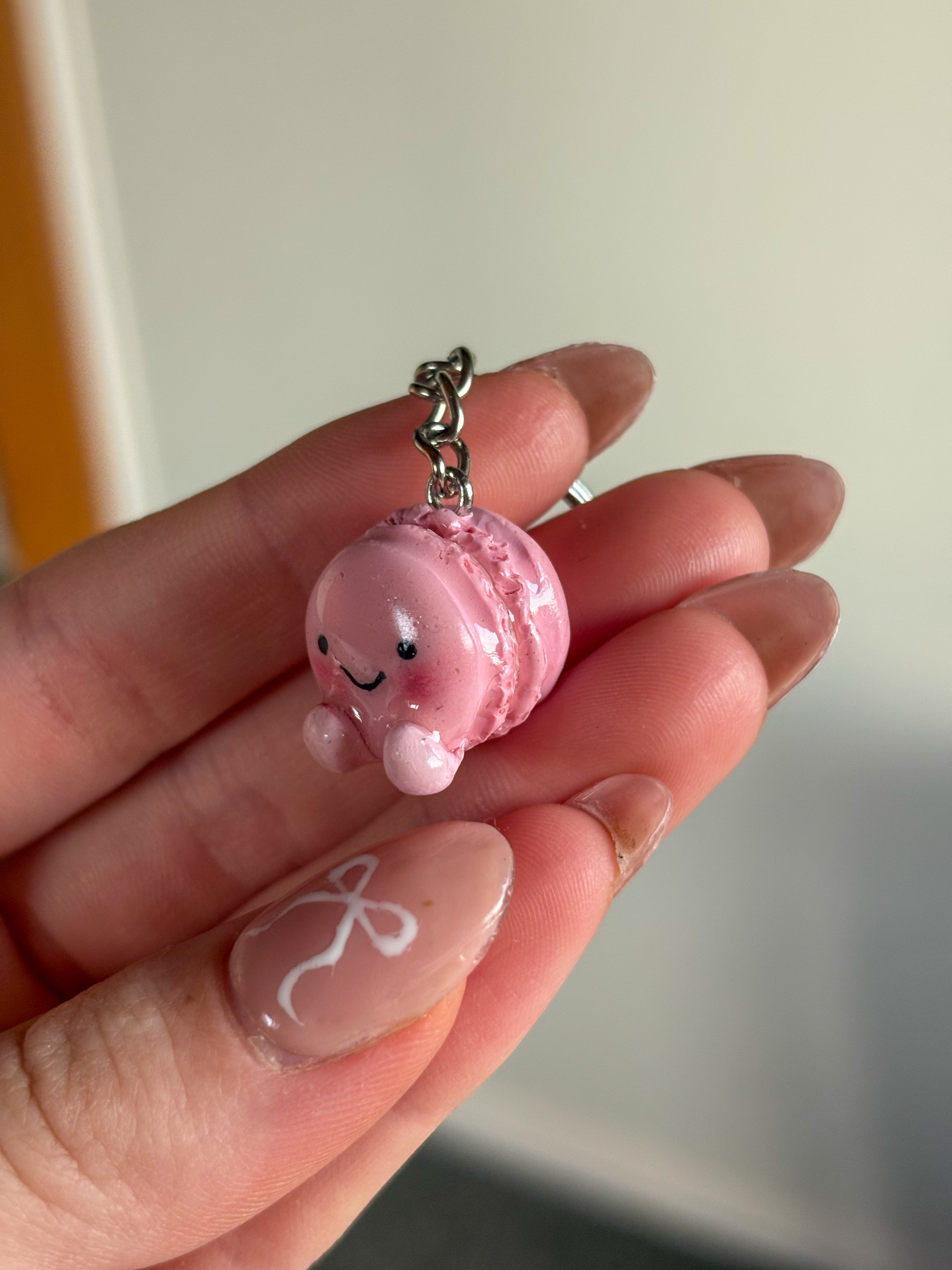 Strawberry macaron Jellycat inspired keyring