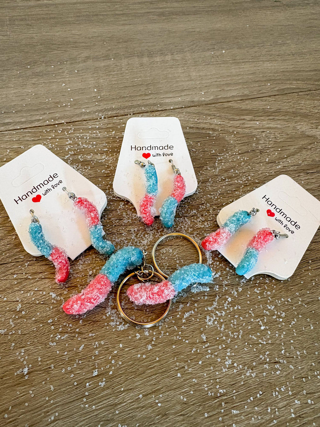 Sugar coated snake lolly earrings