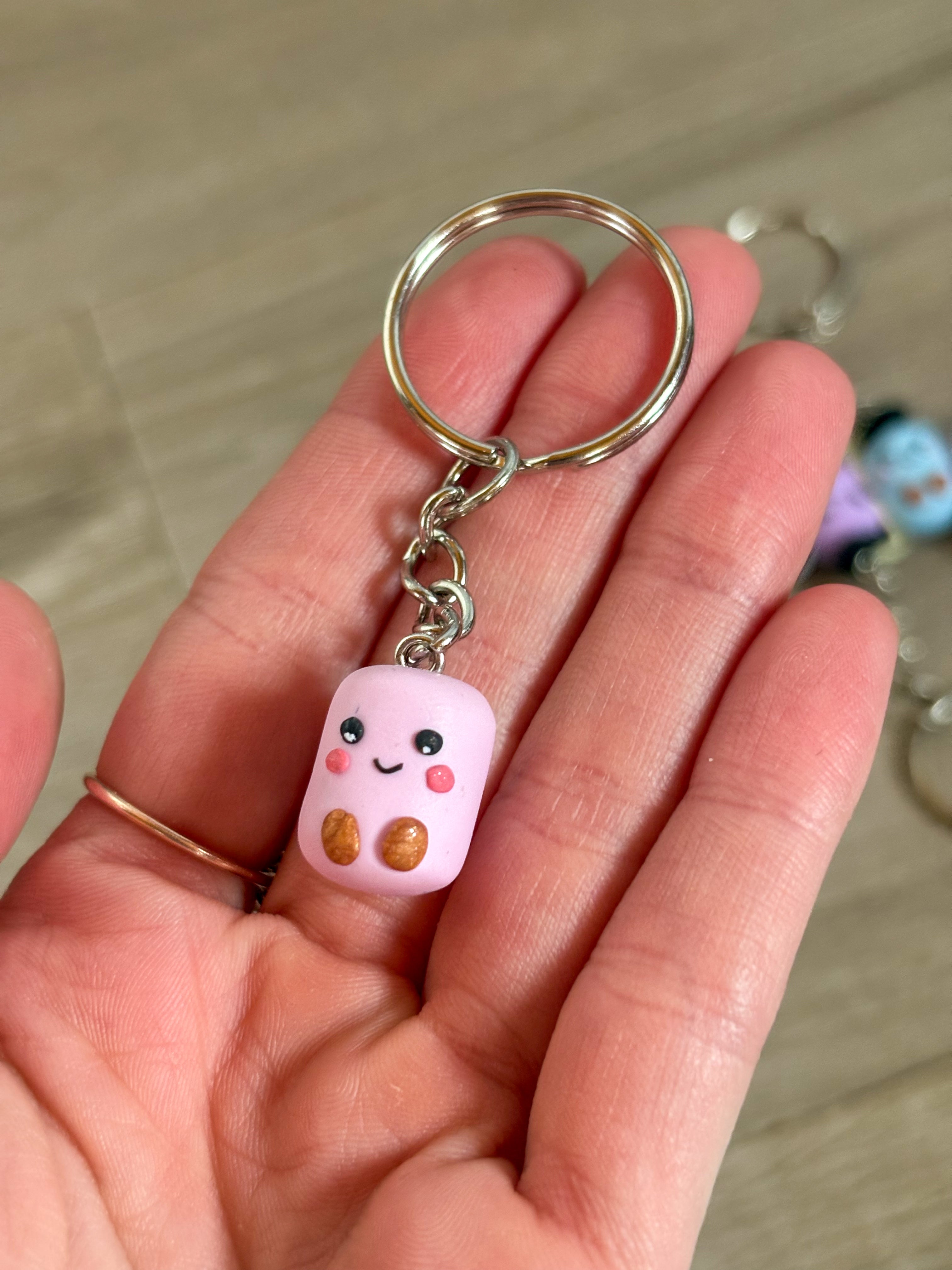Pink Marshmallow keyring jellycat inspired non resin
