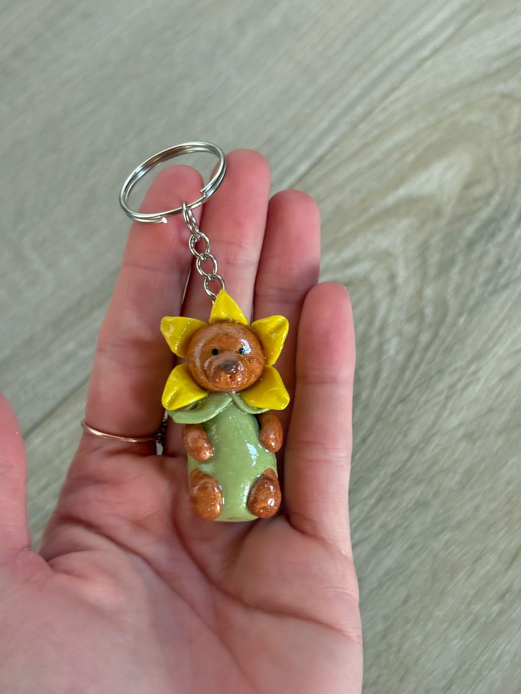 Daffodil bear Jellycat inspired keyring