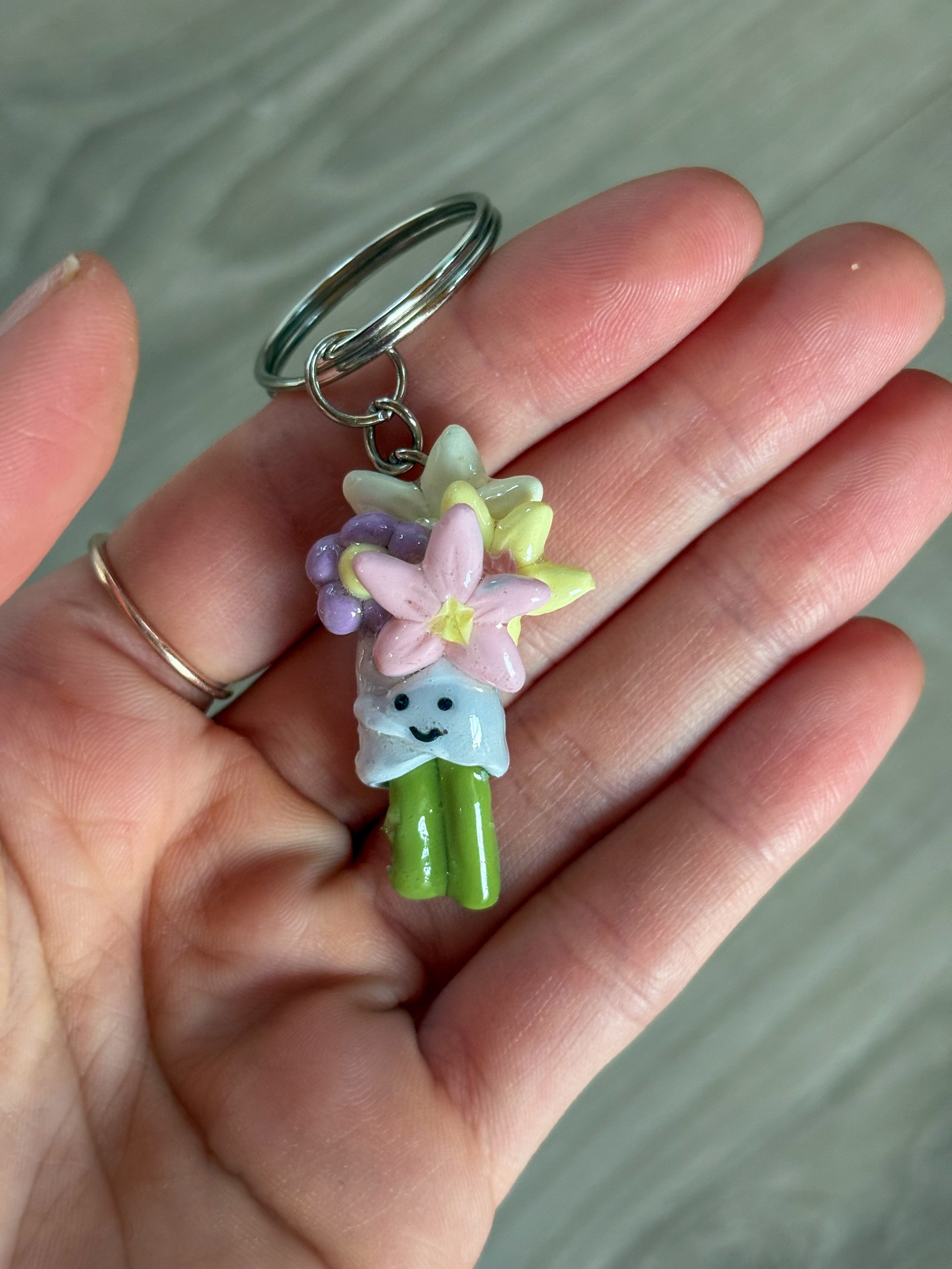 Jellycat inspired flowers keyring