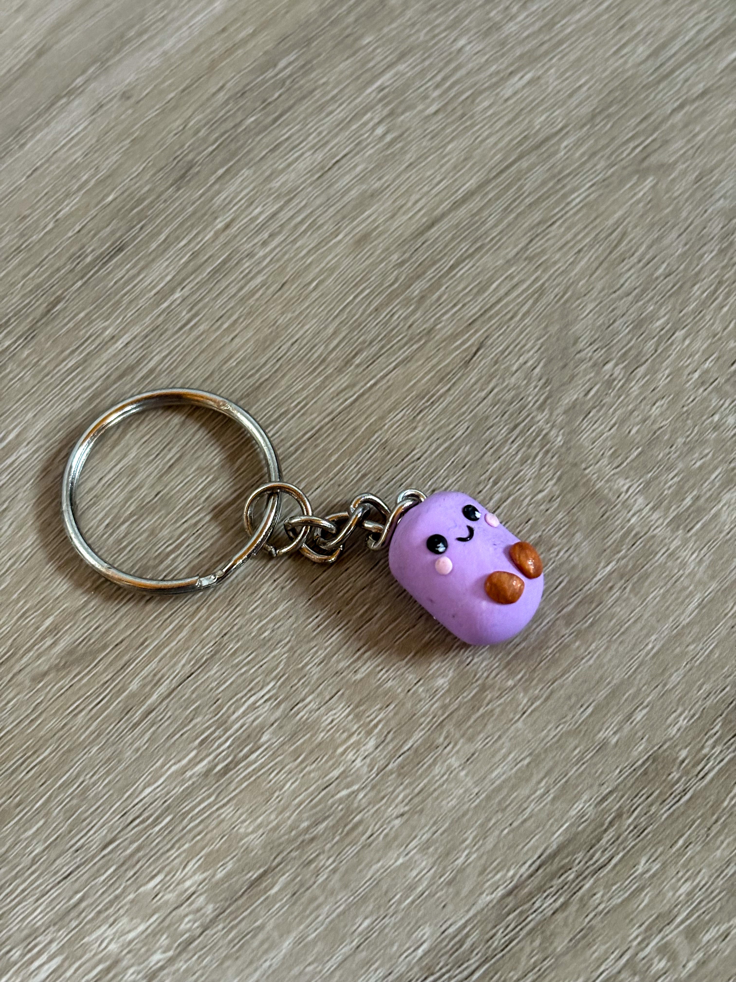 Purple jellycat inspired marshmallow non resin keyring