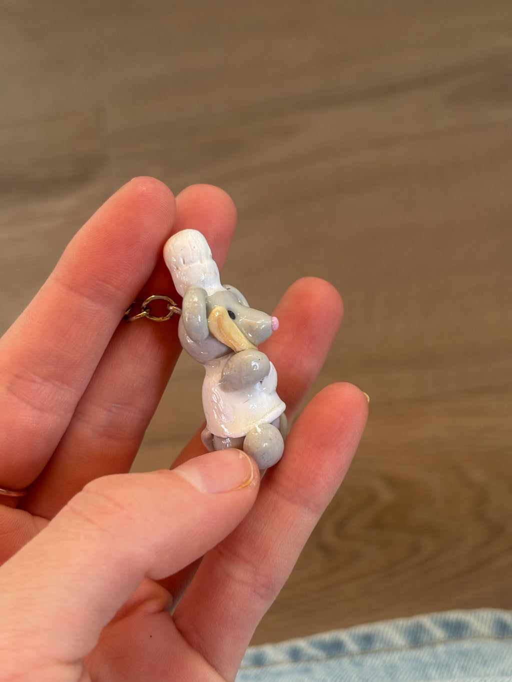 Jellycat inspired mouse/chef keyring