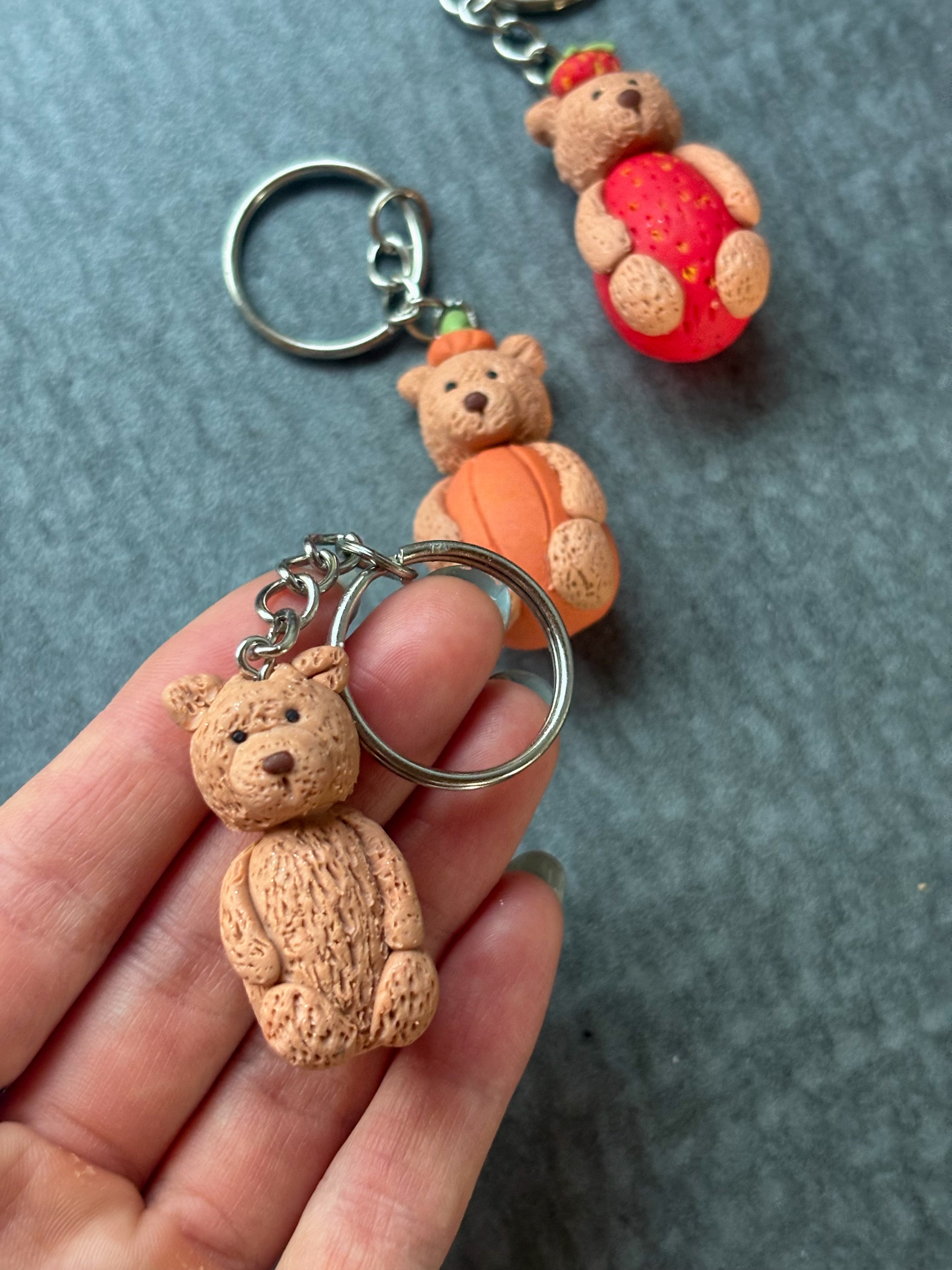 Textured bartholomew bear Jellycat inspired keychain