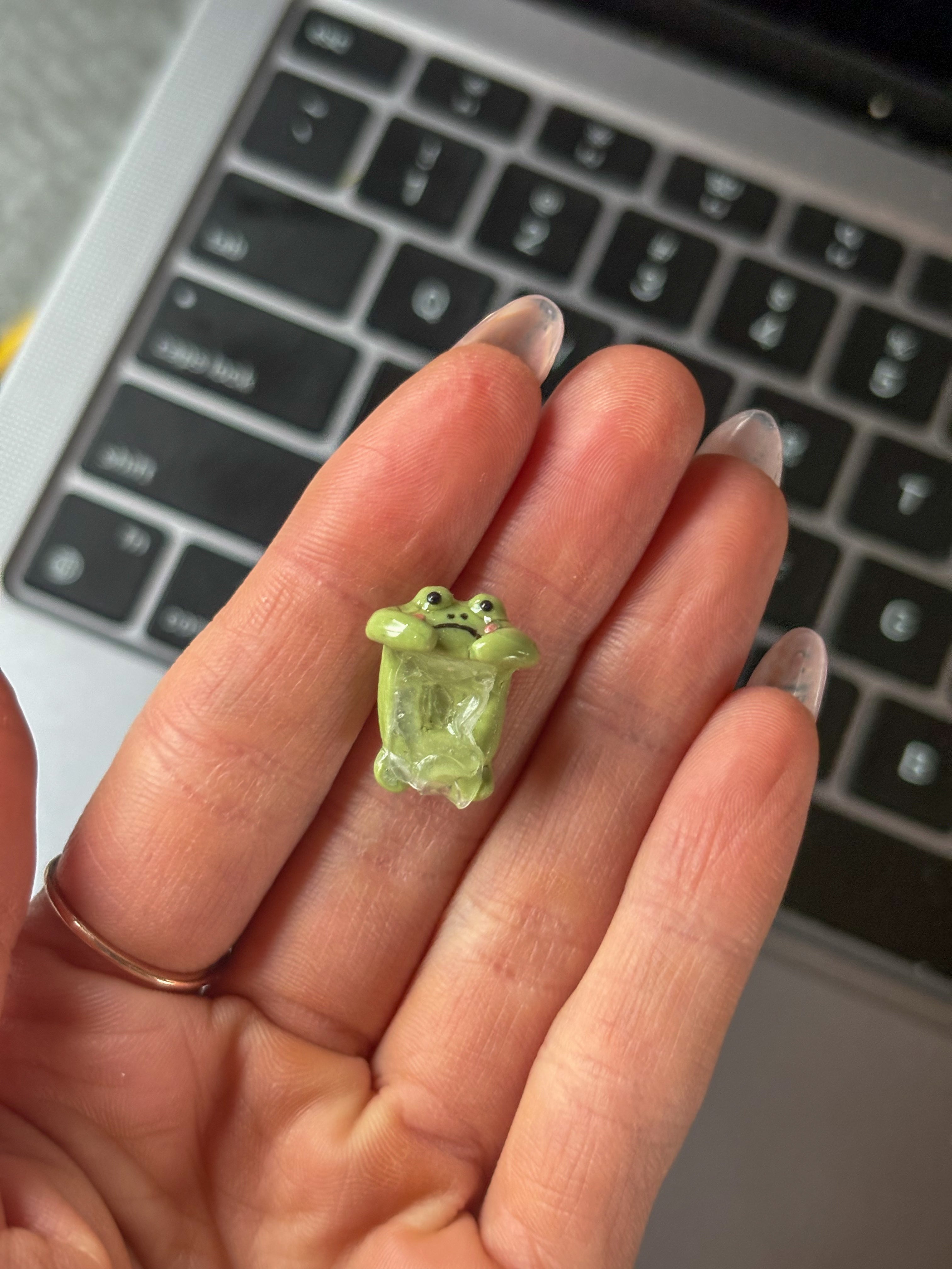Mini frog Jellycat inspired peekies