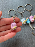 Pink marshmallow holding pencil Jellycat inspired keyring
