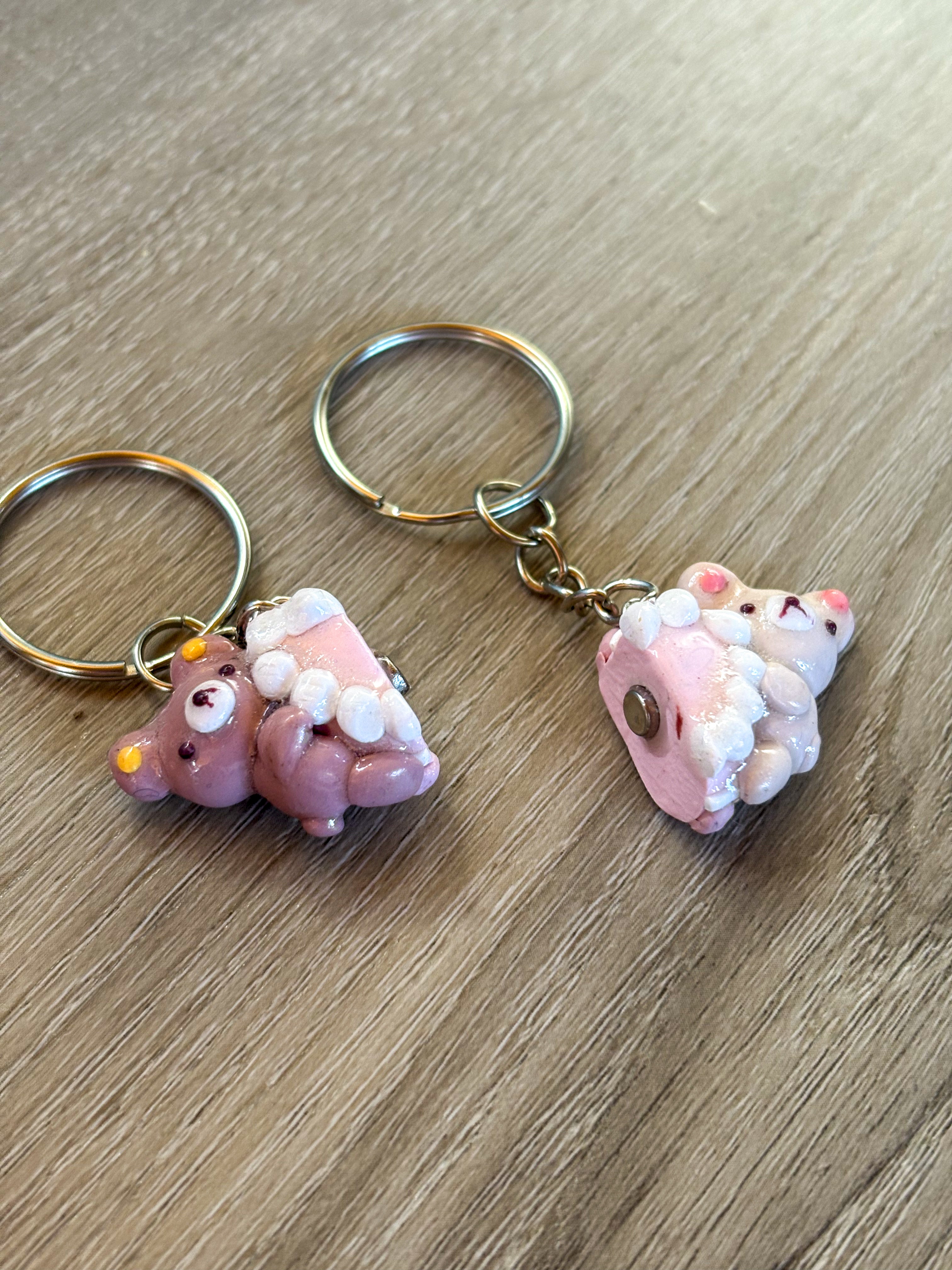 Love- heart teddy bear magnetic keyrings