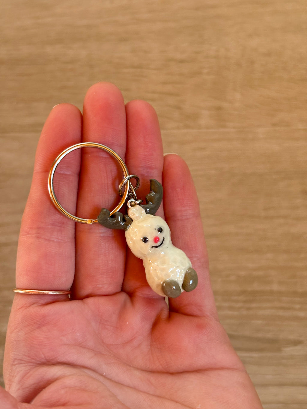Jellycat inspired reindeer peanut keyring