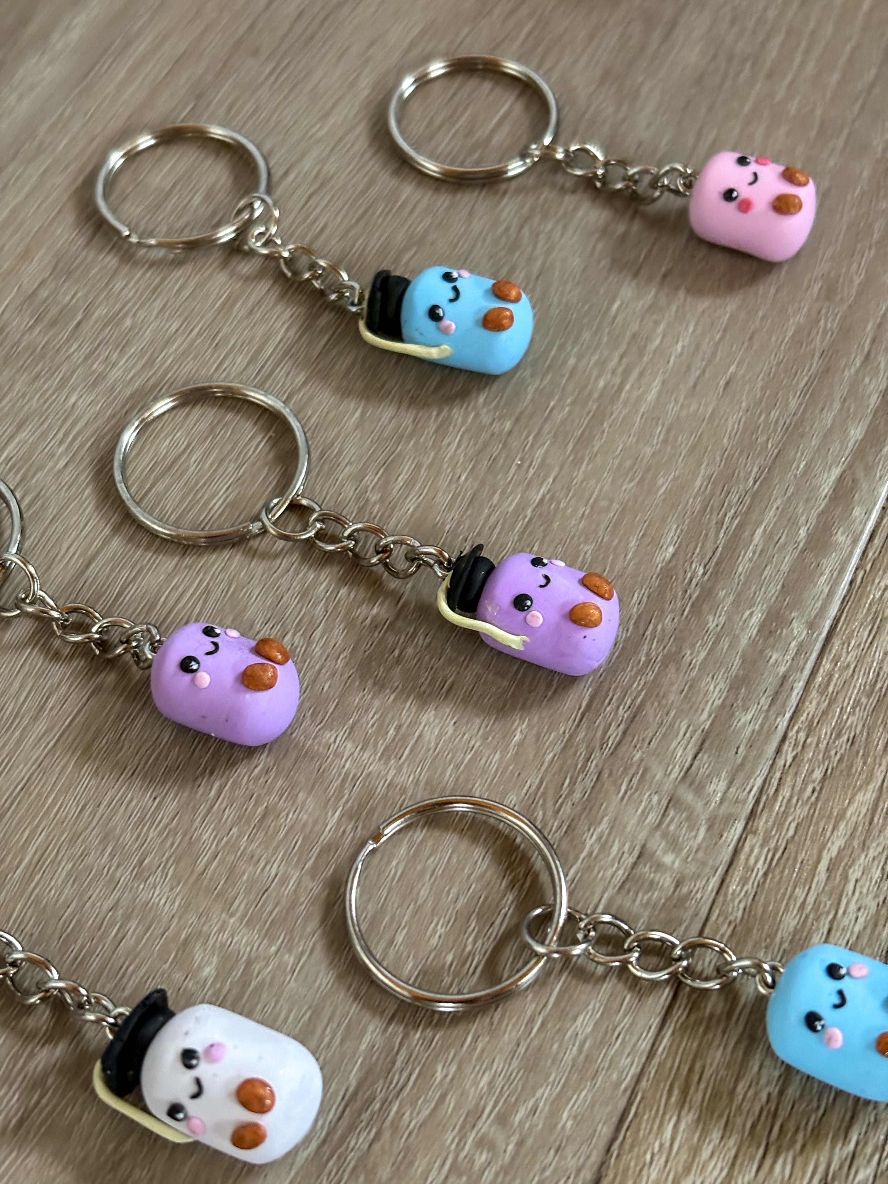 Blue jellycat inspired marshmallow non- resin keyring