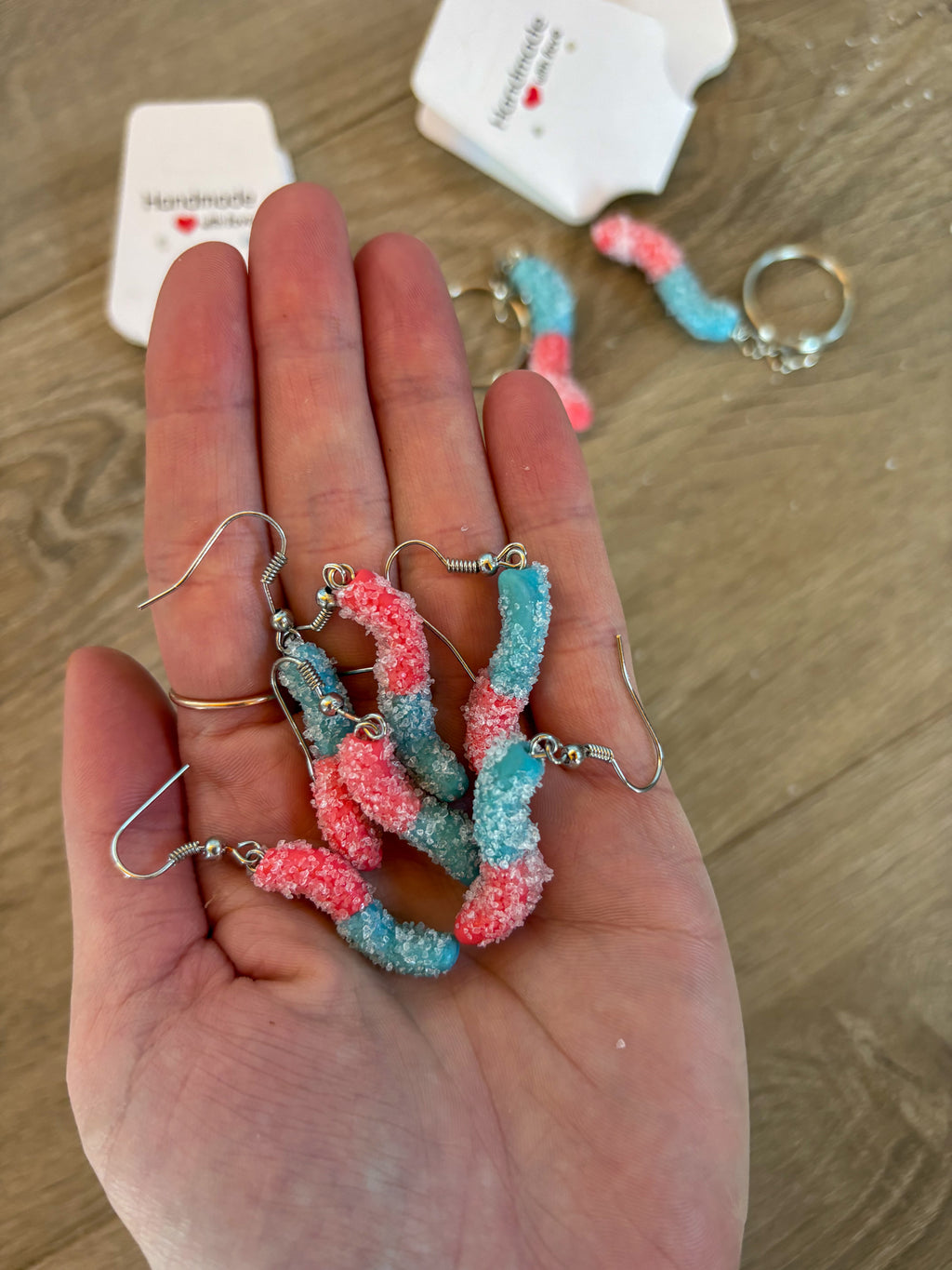 Sugar coated snake lolly earrings